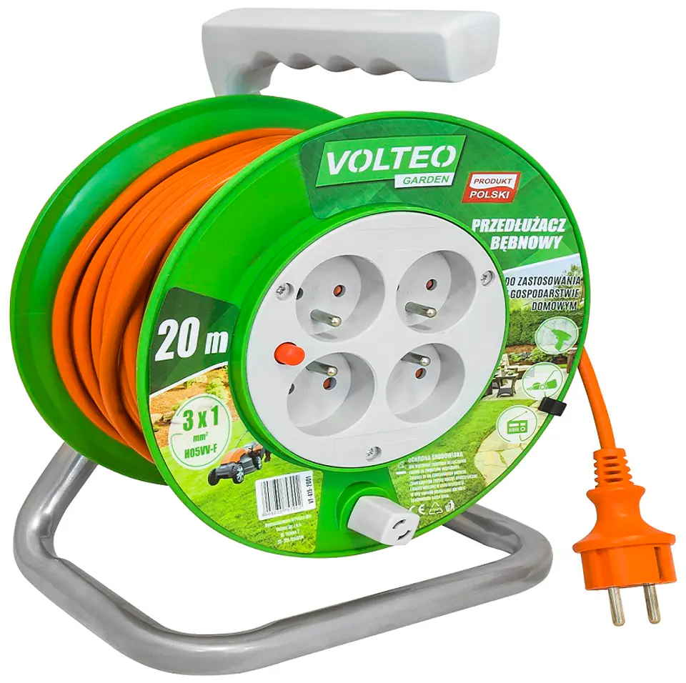 ⁨GARDEN EXTENSION CORD ON DRUM 30M CABLE H05VV-F 3*1.5MM⁩ at Wasserman.eu