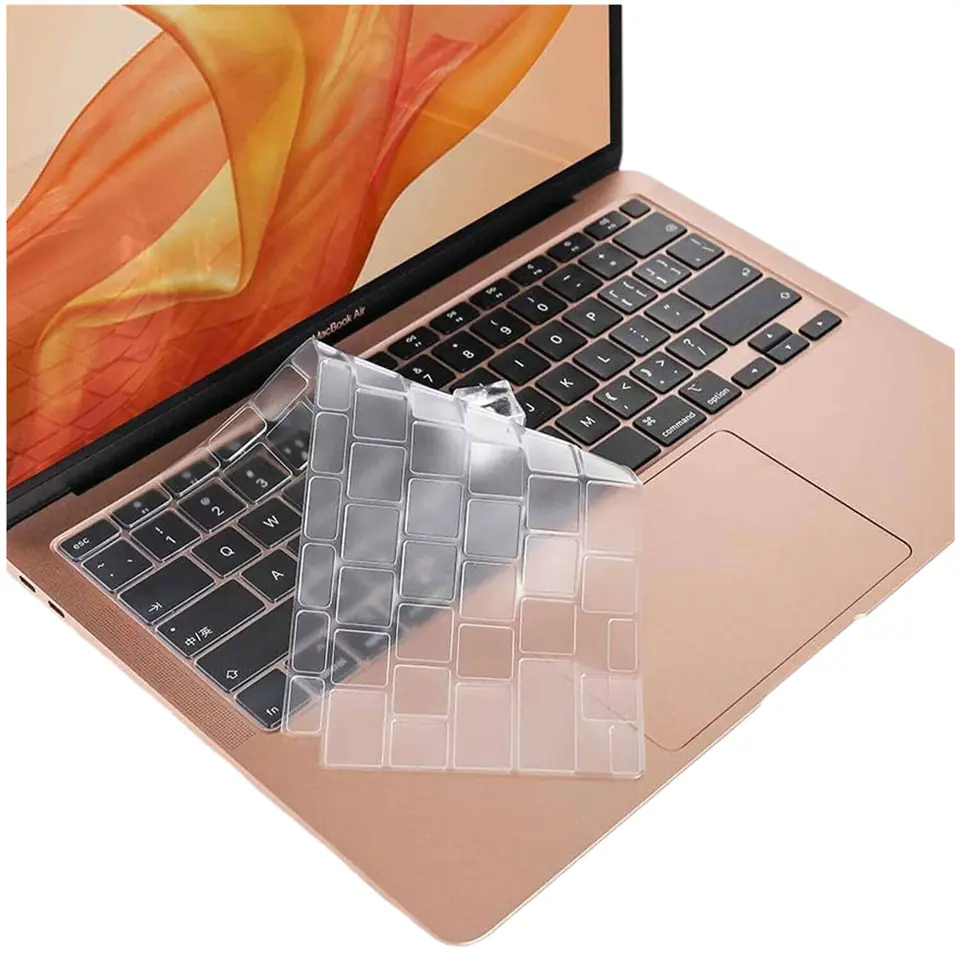 ⁨Nakładka ochronna Alogy osłonka silikonowa na klawiaturę USA do Apple Macbook Air 13 M1 2019-2020 Przezroczysta⁩ w sklepie Wasserman.eu