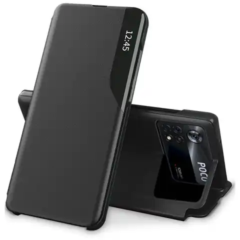 ⁨Etui XIAOMI POCO M4 PRO 4G Tech-Protect Smart View czarne⁩ w sklepie Wasserman.eu