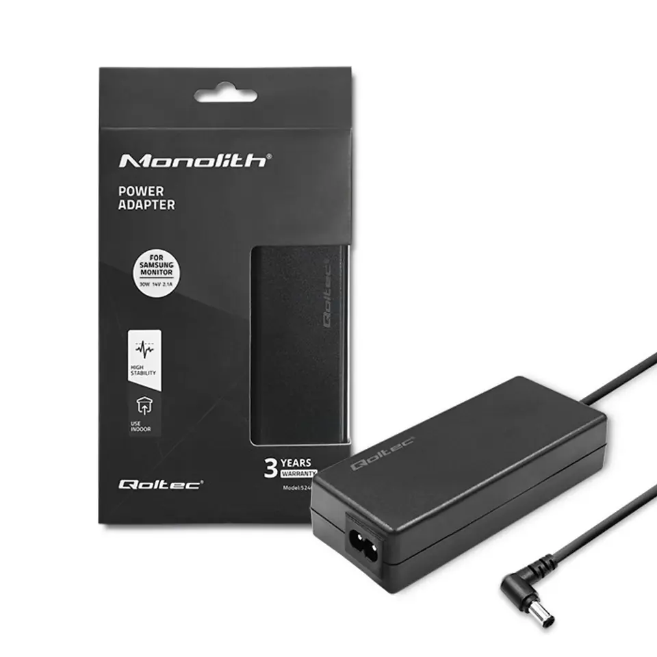 Qoltec Zasilacz sieciowy do monitora Samsung 30W | 14V | 2.1A | 6.5*4.4 + pin w sklepie Wasserman.eu