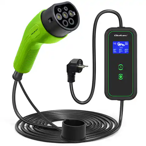 ⁨Qoltec Mobile EV Charger 2-in-1 Type2 | 3.5kW | 230V⁩ at Wasserman.eu