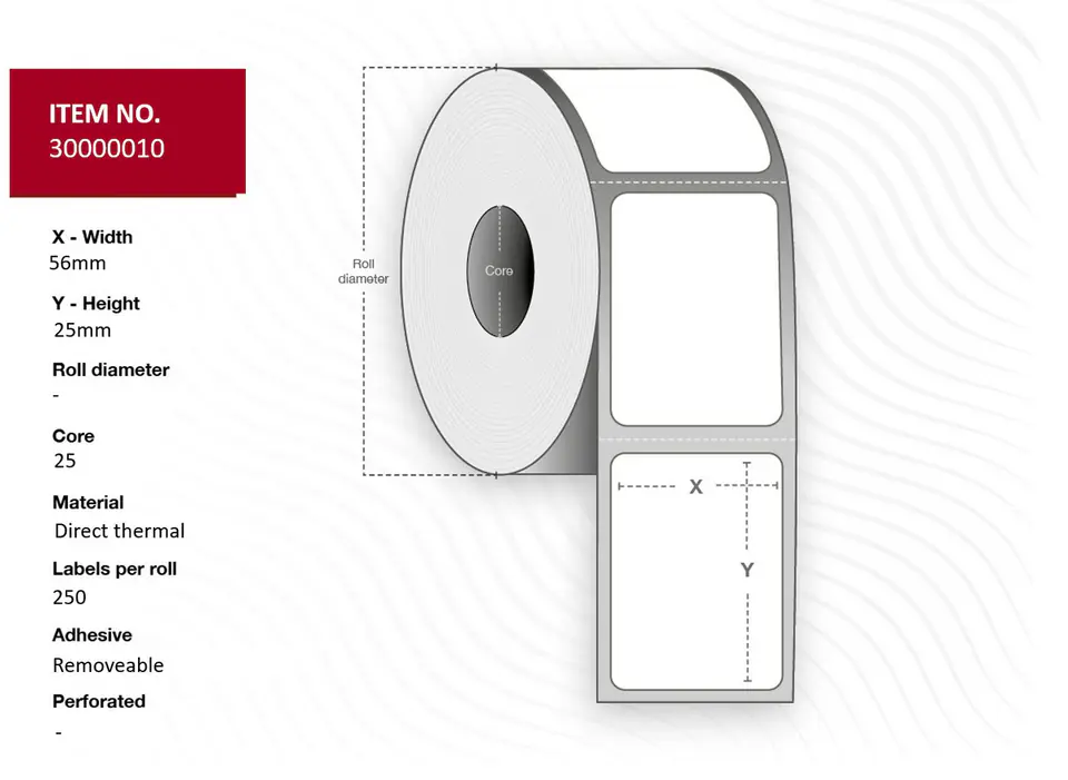 ⁨Capture Label 56x25 - Core 25. White.⁩ w sklepie Wasserman.eu