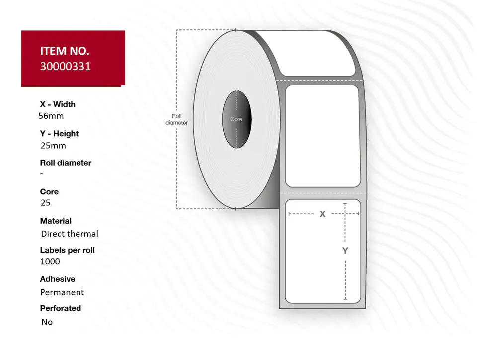 ⁨Capture Label 56x25 - Core 25. White.⁩ w sklepie Wasserman.eu