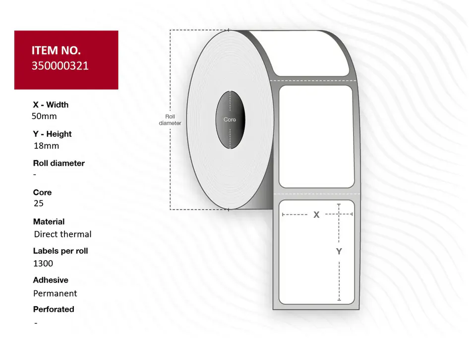 ⁨Capture Label 50x18 - Core 25. White.⁩ w sklepie Wasserman.eu