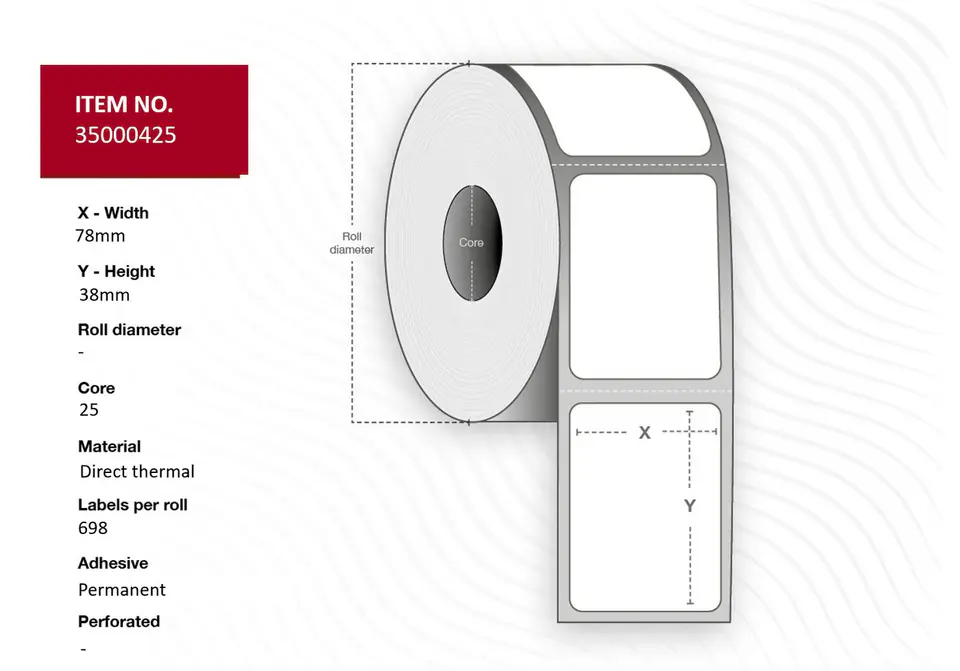 ⁨Capture Label 78x38 - Core 25. White.⁩ w sklepie Wasserman.eu