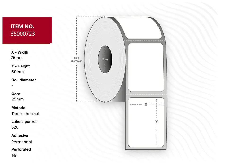 ⁨Capture Label 76x50 - Core 25. White.⁩ w sklepie Wasserman.eu