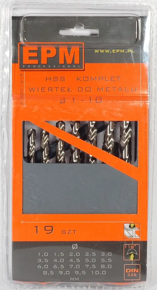 HSS DRILL BIT SET FOR METAL 1-10MM 19PCS at Wasserman.eu