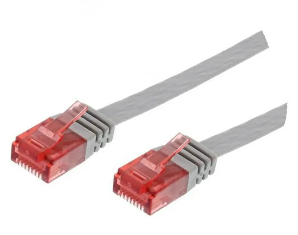 ⁨MicroConnect U/UTP CAT6 0.25M Grey Flat⁩ w sklepie Wasserman.eu