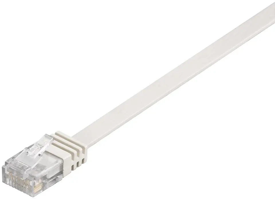 ⁨MicroConnect U/UTP CAT6 0.25M White Flat⁩ w sklepie Wasserman.eu