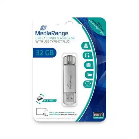 ⁨MediaRange USB-Stick 32 GB USB 3.1 combo⁩ w sklepie Wasserman.eu