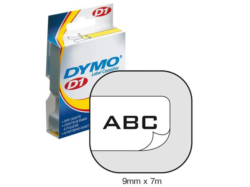 ⁨DYMO Tape D1 Black On White 9mmx7m⁩ w sklepie Wasserman.eu