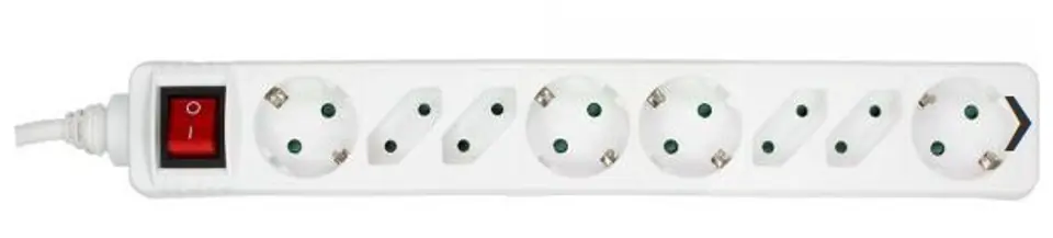 ⁨MicroConnect Power Strip 8 port 3M White⁩ w sklepie Wasserman.eu