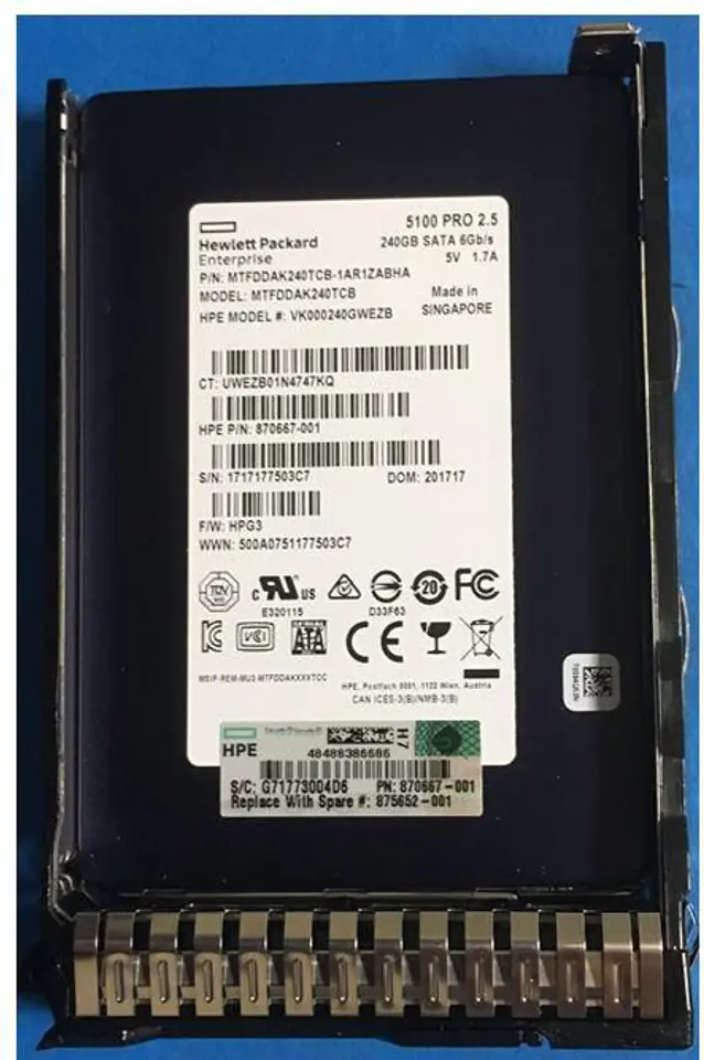 ⁨Hewlett Packard Enterprise SSD 240GB SFF SATA RI DS SC⁩ w sklepie Wasserman.eu