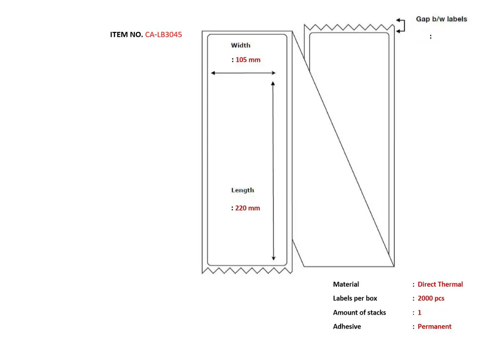 ⁨Capture Label 105x220, Core Fanfold⁩ w sklepie Wasserman.eu