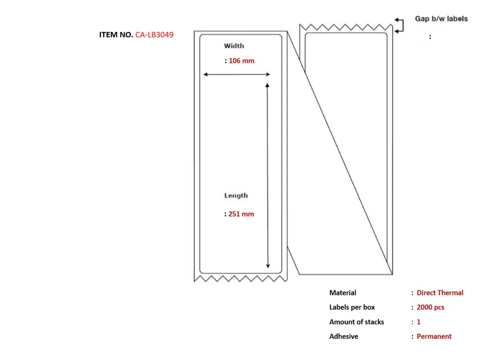 ⁨Capture Label 106x251, Core Fanfold.⁩ w sklepie Wasserman.eu