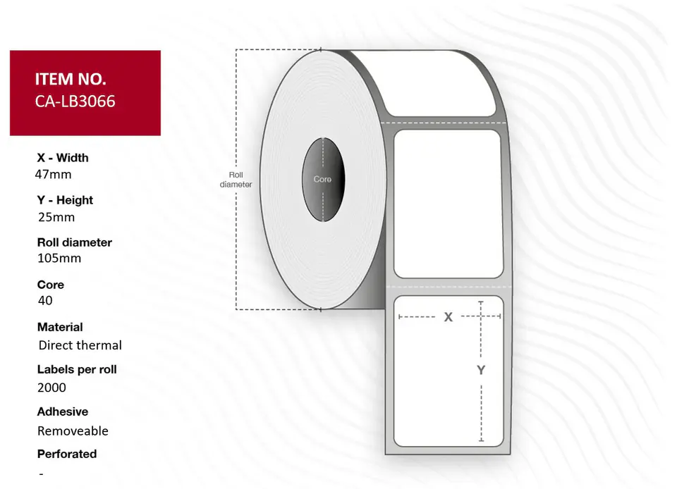 ⁨Capture Label 47x25, Core 40,⁩ w sklepie Wasserman.eu