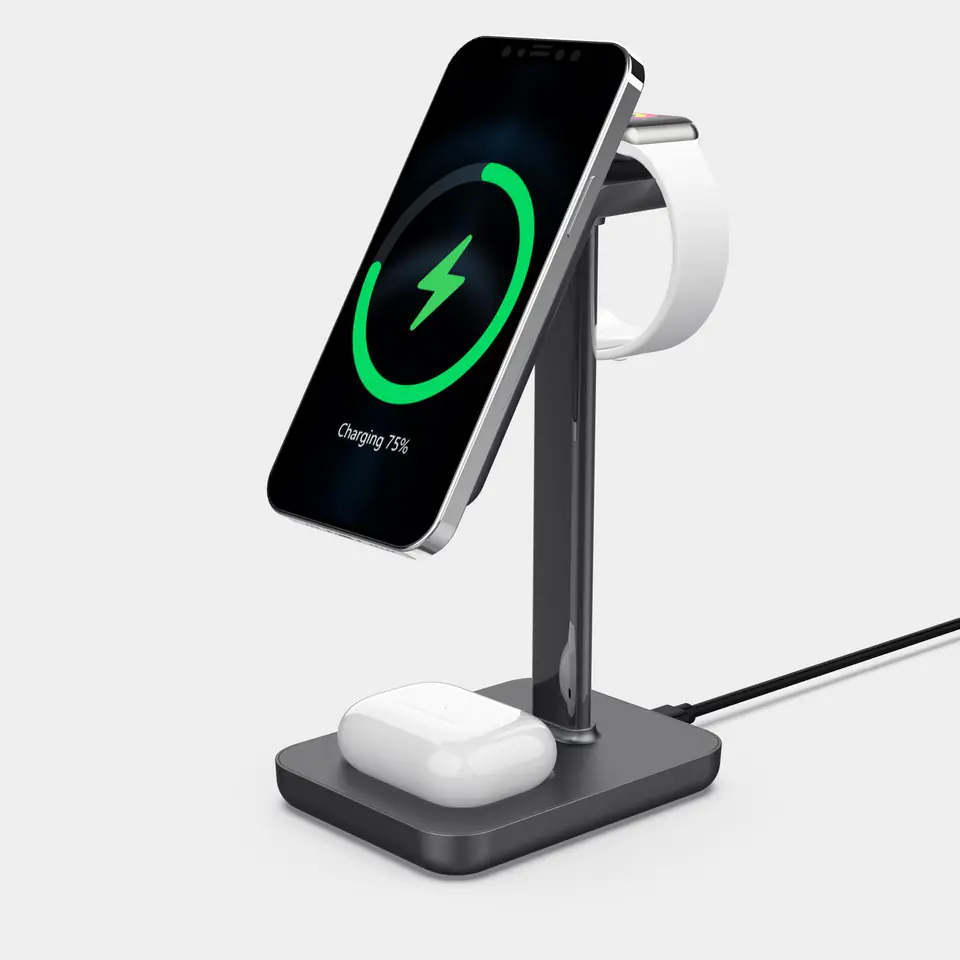 ⁨eSTUFF 3in1 Magnetic Wireless Charger⁩ w sklepie Wasserman.eu