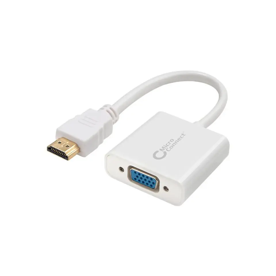 ⁨MicroConnect Adapter HDMI - VGA M/F, White⁩ w sklepie Wasserman.eu