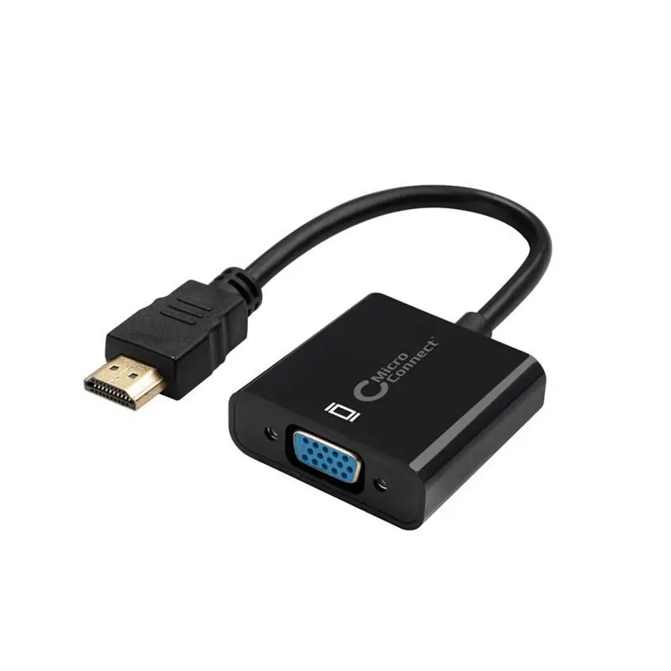 ⁨MicroConnect Adapter HDMI - VGA M/F, Black⁩ w sklepie Wasserman.eu