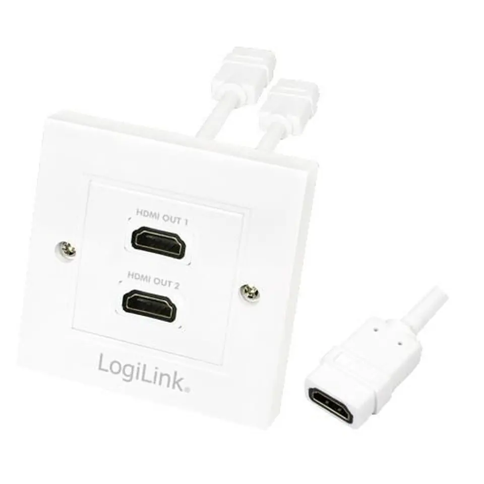 ⁨LogiLink HDMI Adapterwall socket2-portw⁩ w sklepie Wasserman.eu