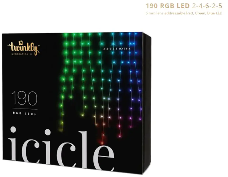 ⁨Twinkly icicle 190 Classic LED RGB⁩ w sklepie Wasserman.eu