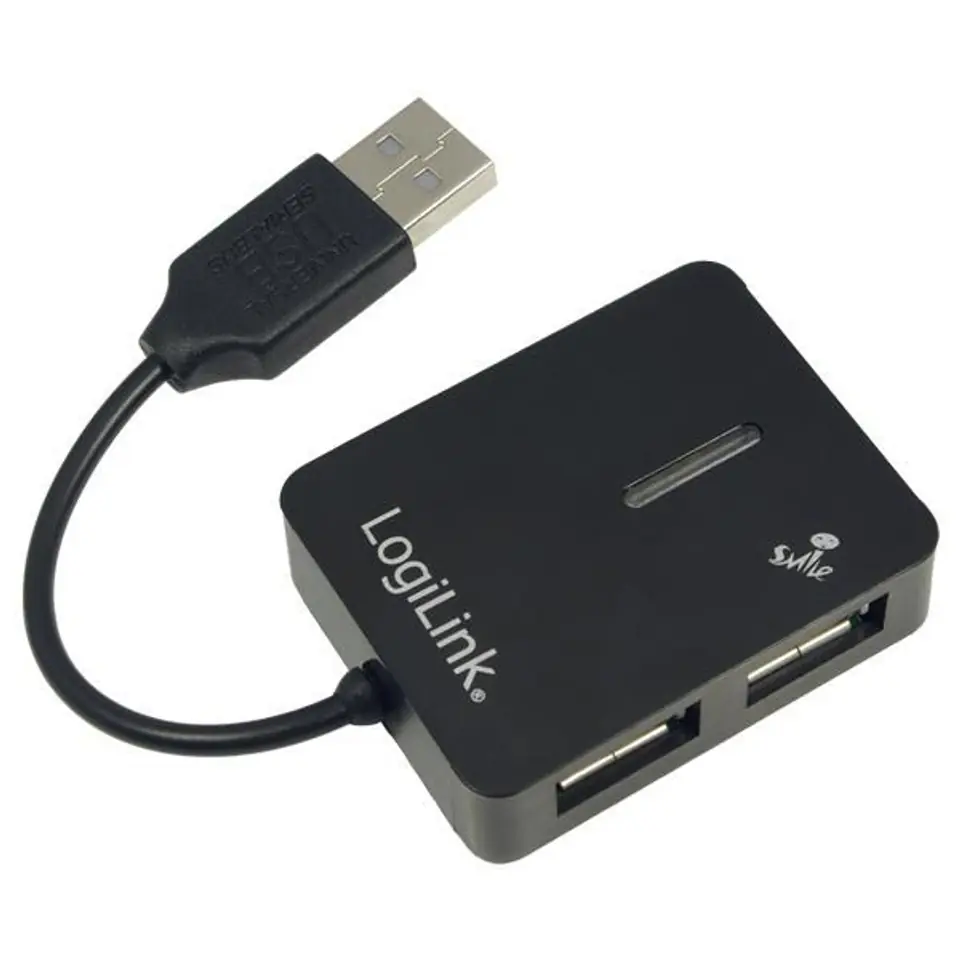 ⁨HUB USB 2.0 4-Ports 'Smile' - black UA0139⁩ at Wasserman.eu