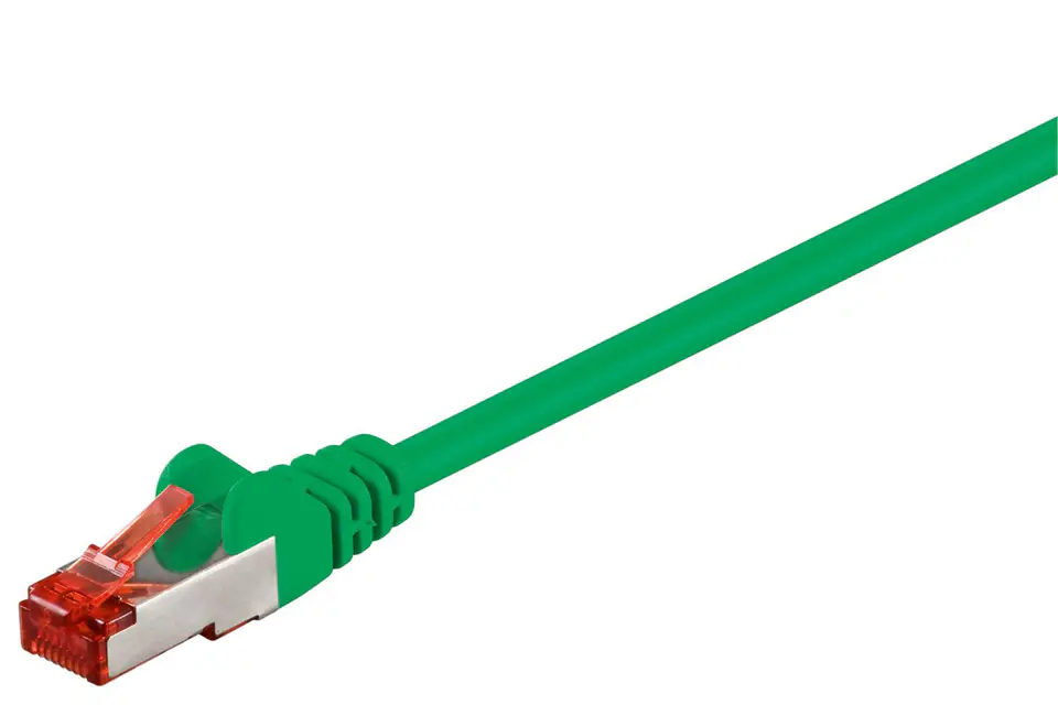 ⁨MicroConnect S/FTP CAT6 0.15m Green LSZH⁩ w sklepie Wasserman.eu