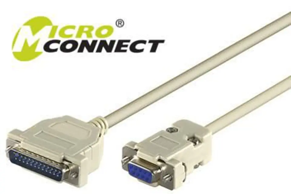 ⁨MicroConnect Serial Cable DB9-DB25 3M  F/M⁩ w sklepie Wasserman.eu