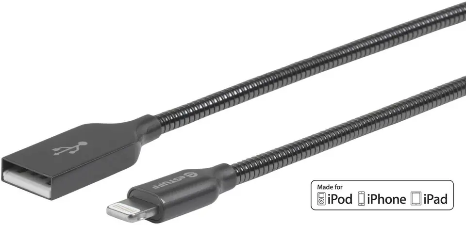 eSTUFF Lightning Cable MFI 1,5m Steel w sklepie Wasserman.eu
