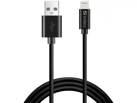 ⁨Sandberg USB<gt/>Lightning MFI 1m Black⁩ w sklepie Wasserman.eu