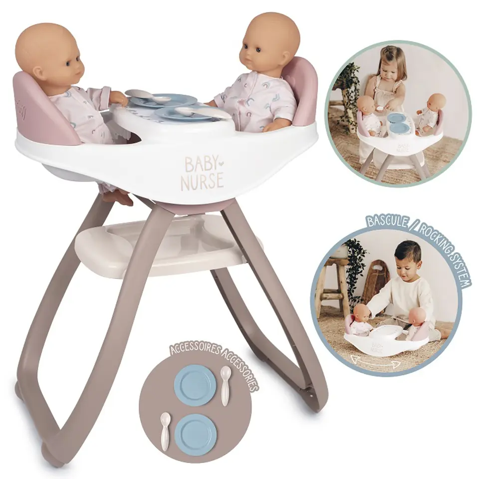 ⁨Baby Nurse High Chair for SMOBY Twins⁩ at Wasserman.eu