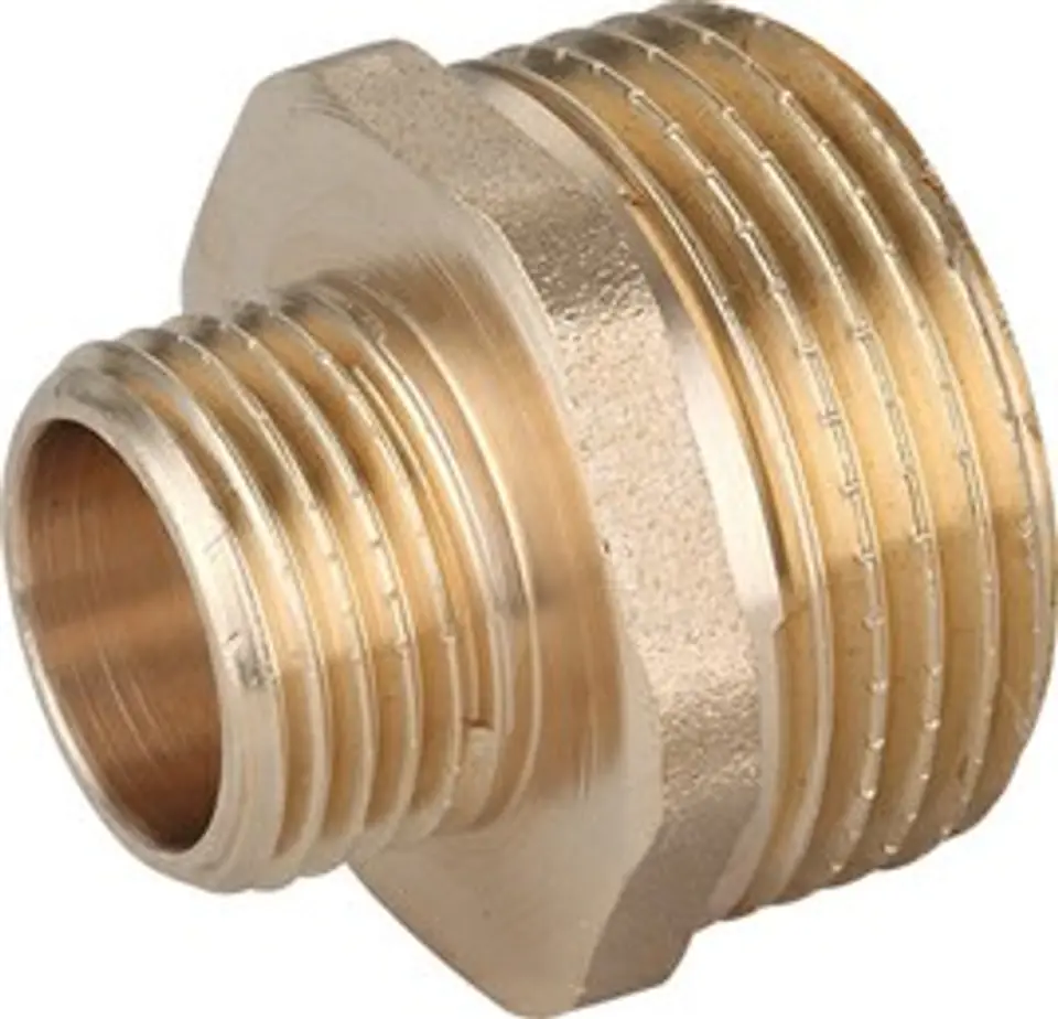 ⁨BRASS NIPPLE REDUCTION NIPPLE 3/8''X1/2'''⁩ at Wasserman.eu