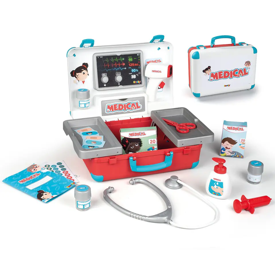 Medical Bag with Accessories: Stethoscope, Syringe, Thermometer, SMOBY Accessories at Wasserman.eu