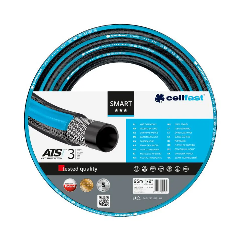 ⁨Garden hose Cellfast Smart ATS 1/2" 25m⁩ at Wasserman.eu