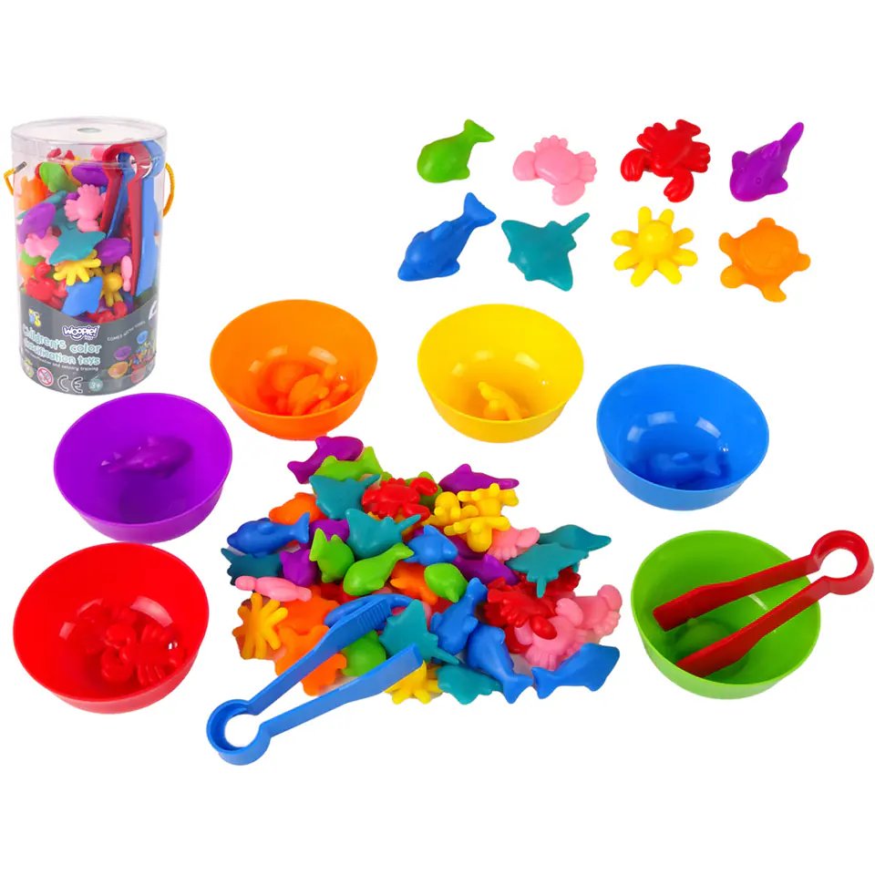 ⁨WOOPIE Gra Edukacyjna Montessori Sorter Kolorów Morska Kraina 64 el.⁩ w sklepie Wasserman.eu