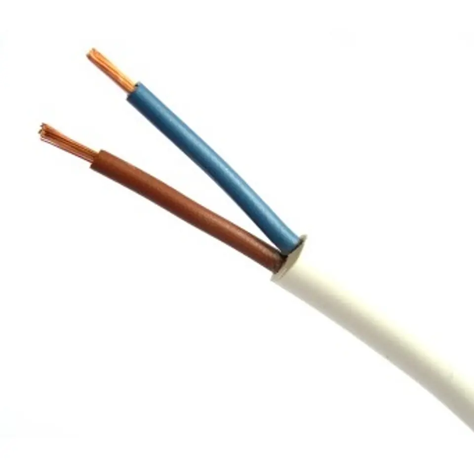 ⁨RESIDENTIAL CABLE H03VV-F OMY 2X1,5 WHITE 300V⁩ at Wasserman.eu