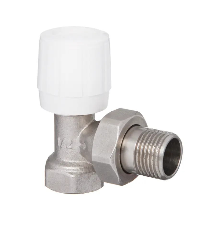 ⁨RADIATOR VALVE WITH SCREW FOR STEEL PIPES ANGLED 1/2⁩ at Wasserman.eu