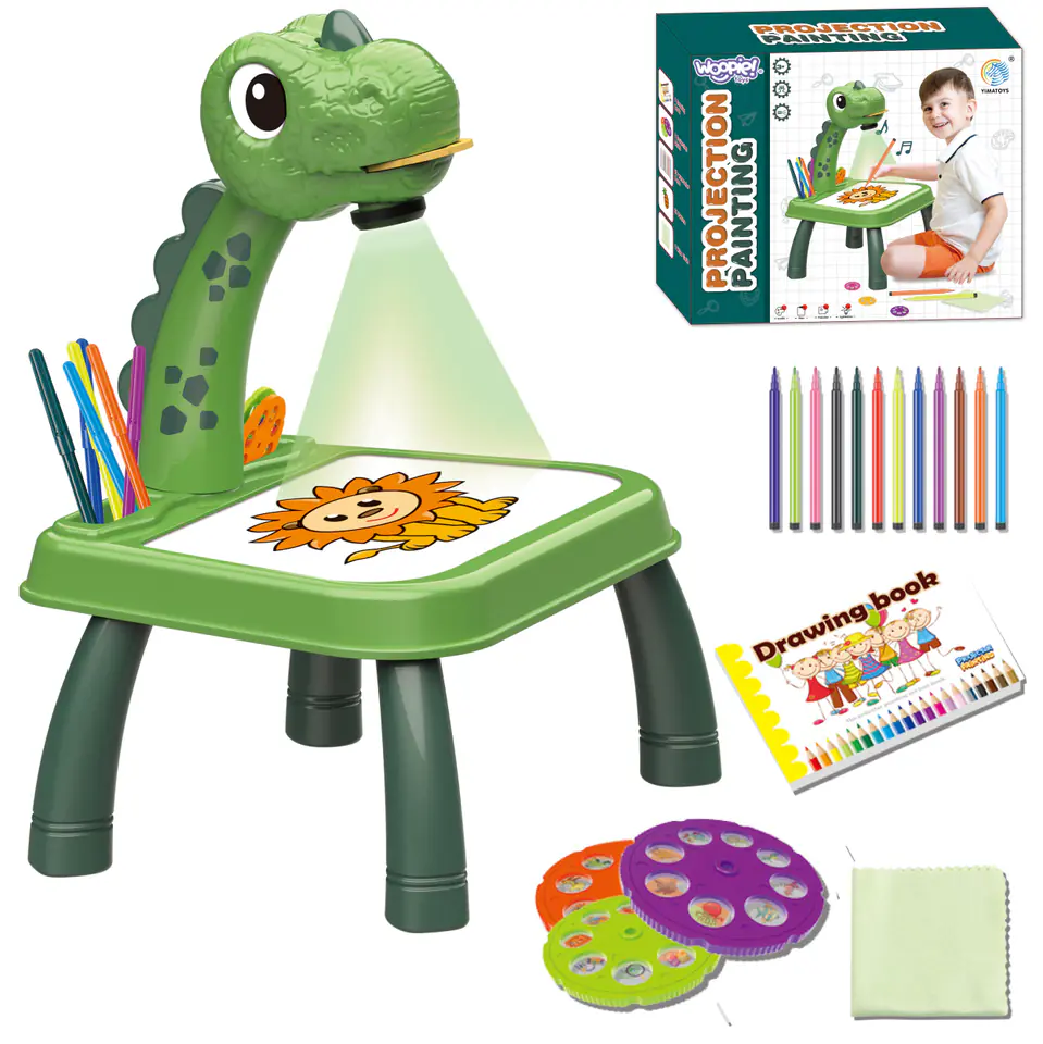 ⁨WOOPIE Drawing Board Dinosaur Projector + Markers⁩ w sklepie Wasserman.eu