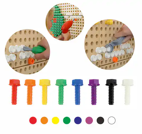 ⁨MASTERKIDZ Kolorowe Śrubki Do Tablicy Kreatywnej Naukowej STEM 512 Sztuk Mix Kolorów⁩ w sklepie Wasserman.eu