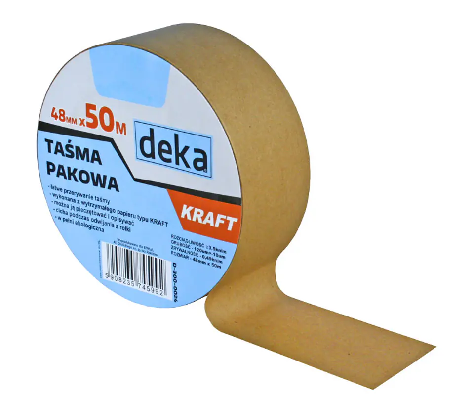 TAŚMA PAKOWA PAPIEROWA KRAFT 48MM*50M w sklepie Wasserman.eu