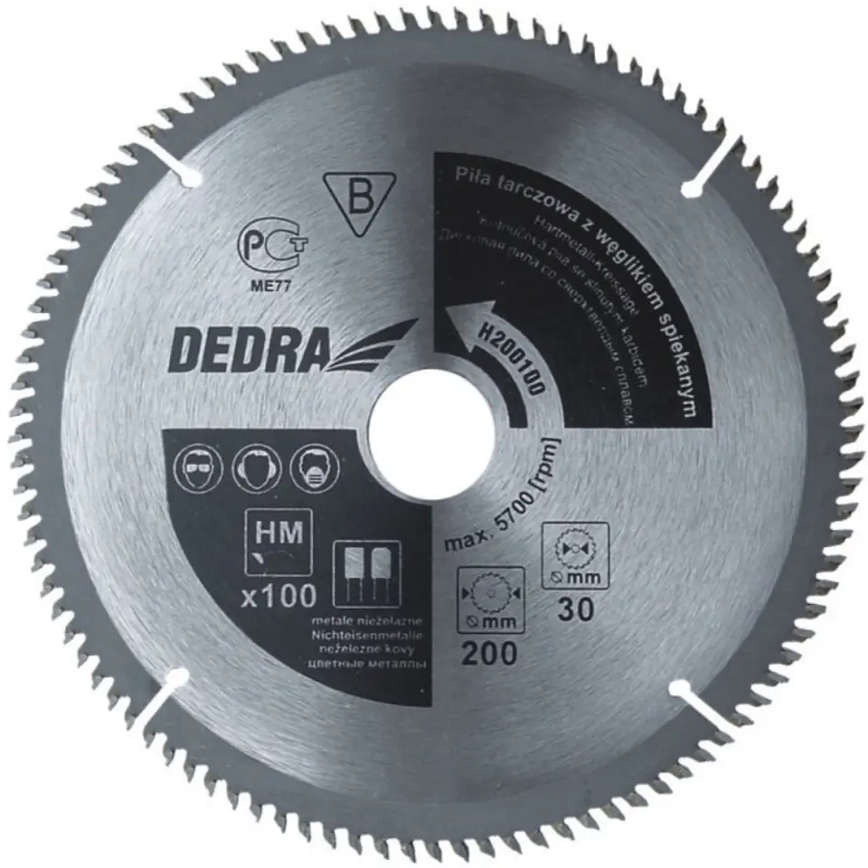 ⁨Wood circular saw Dedra carbide (250 mm, 100 teeth)⁩ at Wasserman.eu