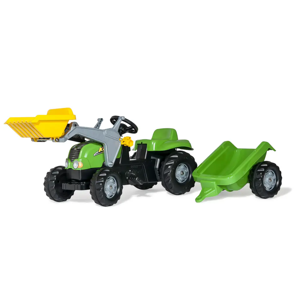 ⁨Rolly Toys 023134 Traktor Rolly Kid X z łyżka i przyczepa Zielony⁩ at Wasserman.eu