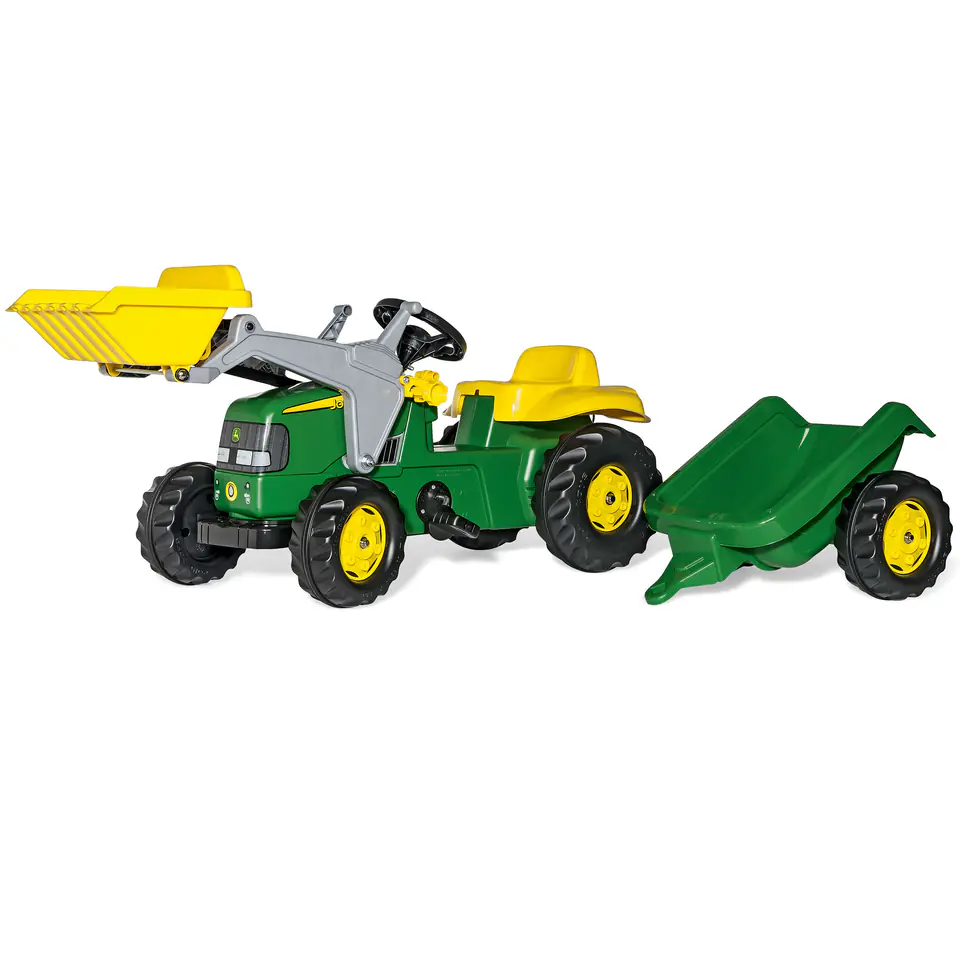 ⁨Rolly Toys 023110 Traktor Rolly Kid John Deere z łyżką i przyczepą⁩ at Wasserman.eu