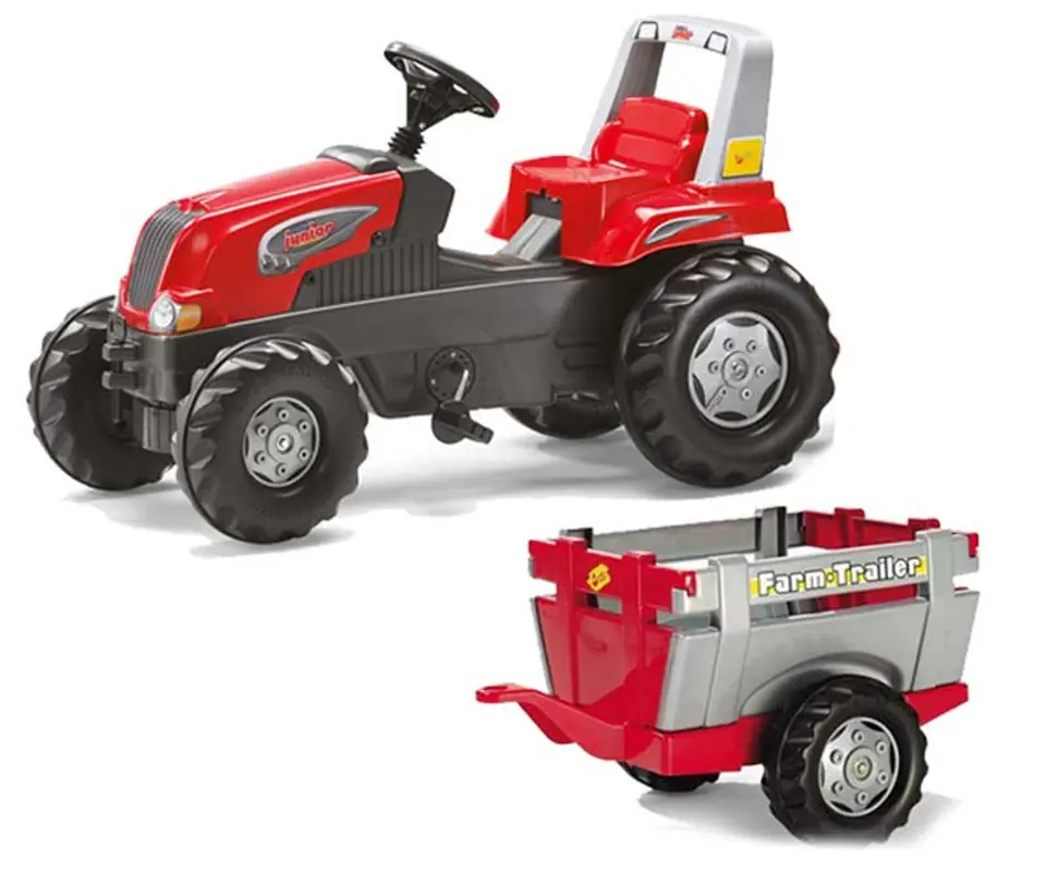 ⁨Rolly Toys 800261 Traktor Rolly Junior RT z przyczepą Czerwony⁩ at Wasserman.eu