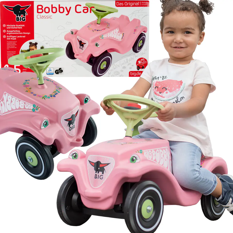 ⁨BIG Jeździk Bobby Car Classic Flower Różowy⁩ w sklepie Wasserman.eu