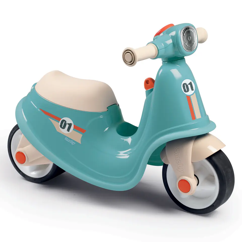 ⁨Smoby Niebieski jeździk skuter Retro Ciche koła Scooter⁩ w sklepie Wasserman.eu