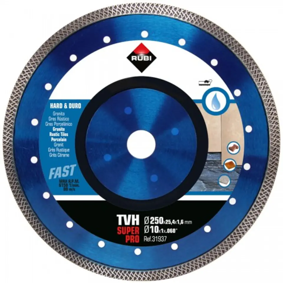 ⁨DIAMOND BLADE FOR HARD MATERIALS TVH 250MM SUPERPRO⁩ at Wasserman.eu