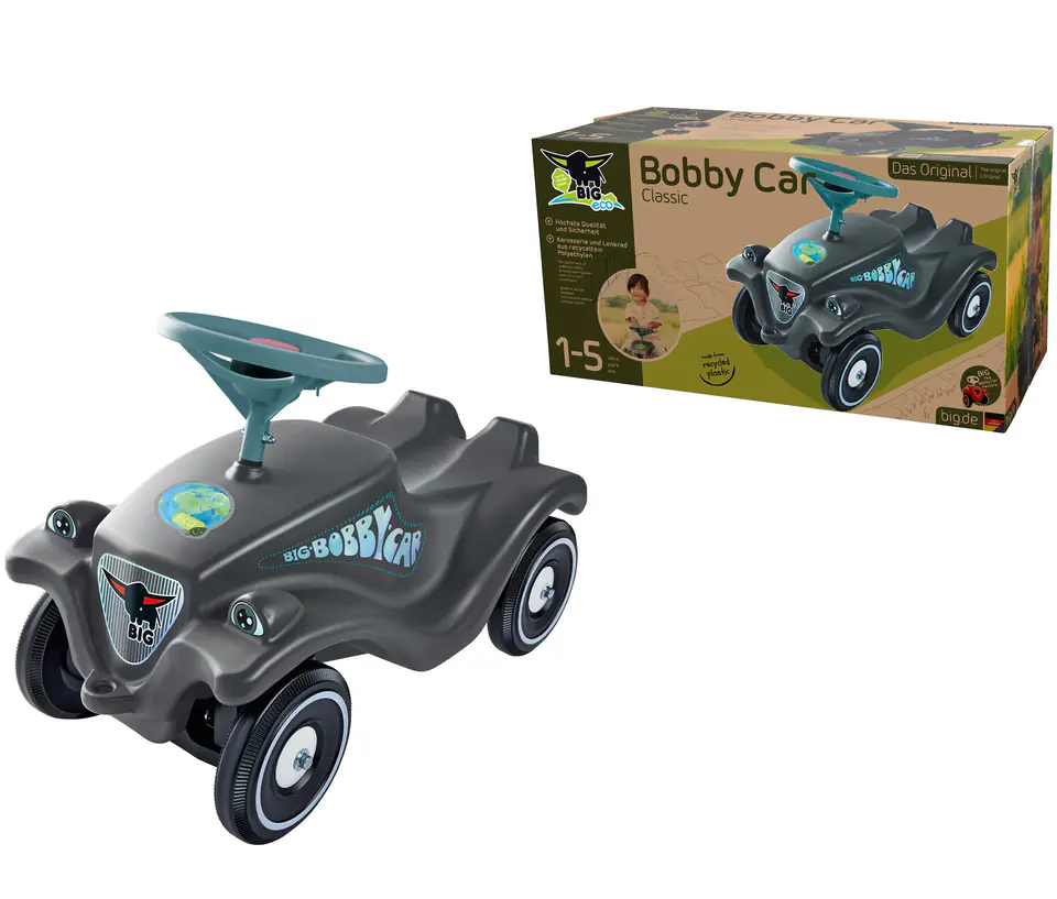 ⁨BIG Jeździk Bobby Car Classic Eco z Klaksonem Szary⁩ w sklepie Wasserman.eu