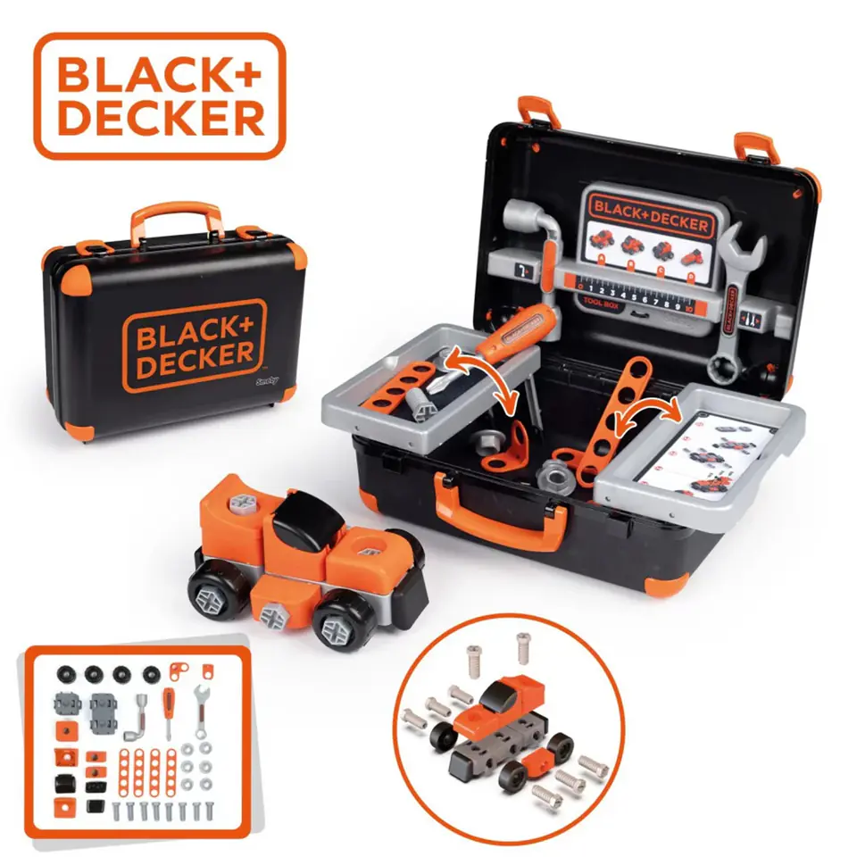 ⁨SMOBY Black & Decker Walizka z Narzędziami + Samochód w Częściach⁩ w sklepie Wasserman.eu