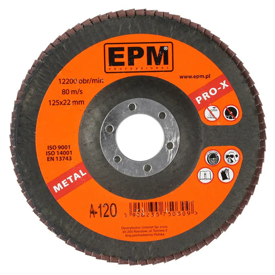 ⁨LAMELKA KORUNDOWA EPM PRO-X GRANULACJA 40 125MM⁩ w sklepie Wasserman.eu